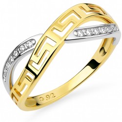 Χρυσό δαχτυλίδι μαίανδρος Κ14 με ζιργκόν